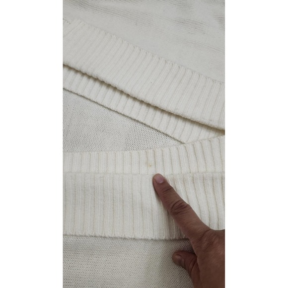 Antthony Cardigan Sweater Womens Medium Ivory Shawl Collar Button Ribbed Knit - Picture 11 of 15
